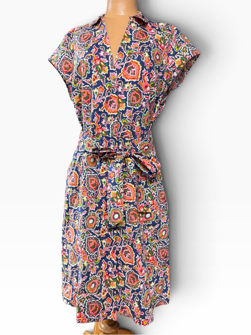 Boden, Floral Graphic Button Front Shirt Dress